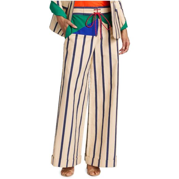 Rosie Assoulin Harbor City Striped Wide-Leg High Rise Pants Size 4